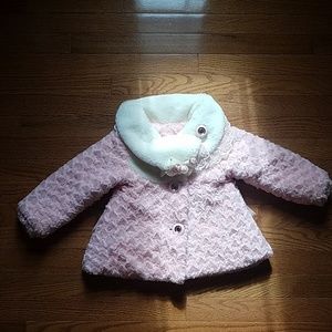 Pink faux fur coat girls